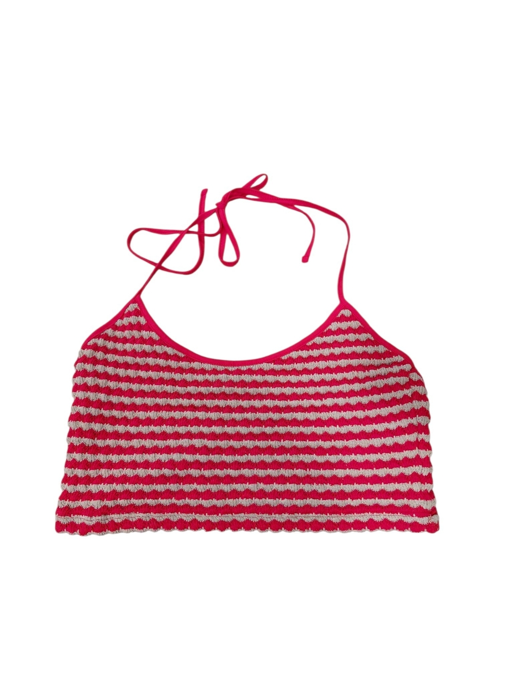 Free People Striped Crochet Halter Top And Skirt Set in Red and White